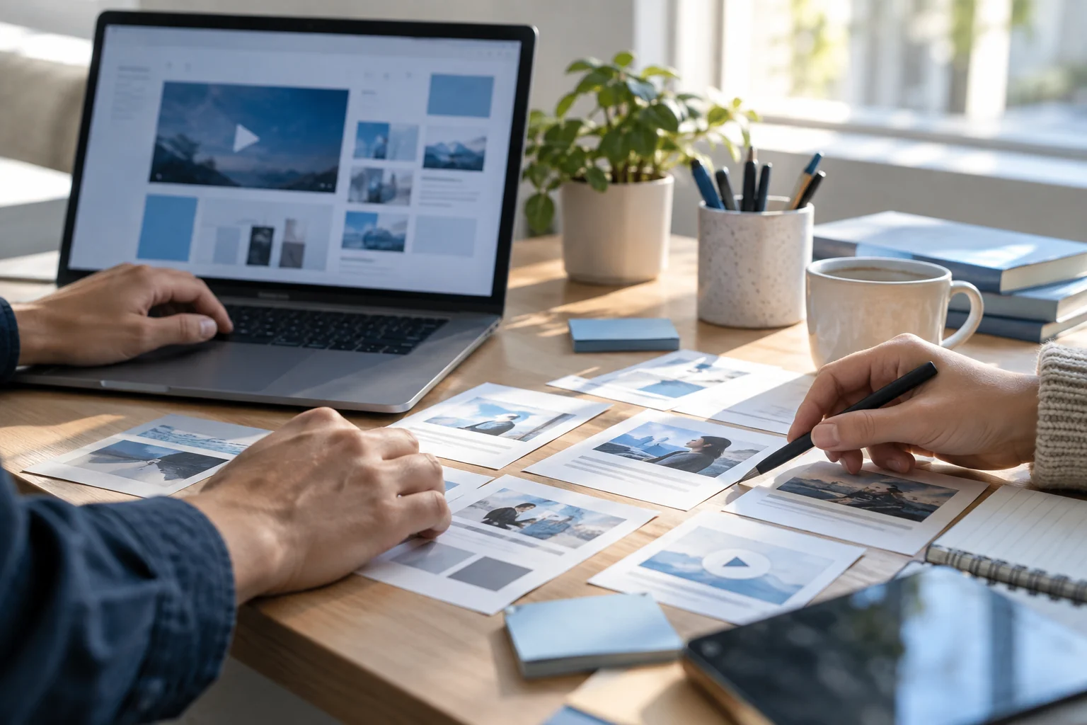 Planning a digital campaign with creative concepts
